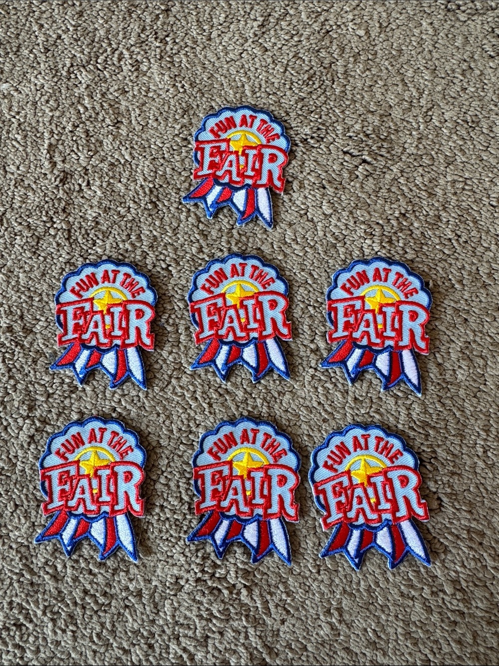 Fun at the Fair Kids Iron-On Patch - Red, Blue & Yellow